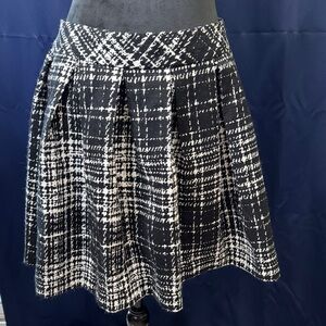 Banana Republic Monochrome Checkered A-Line Skirt